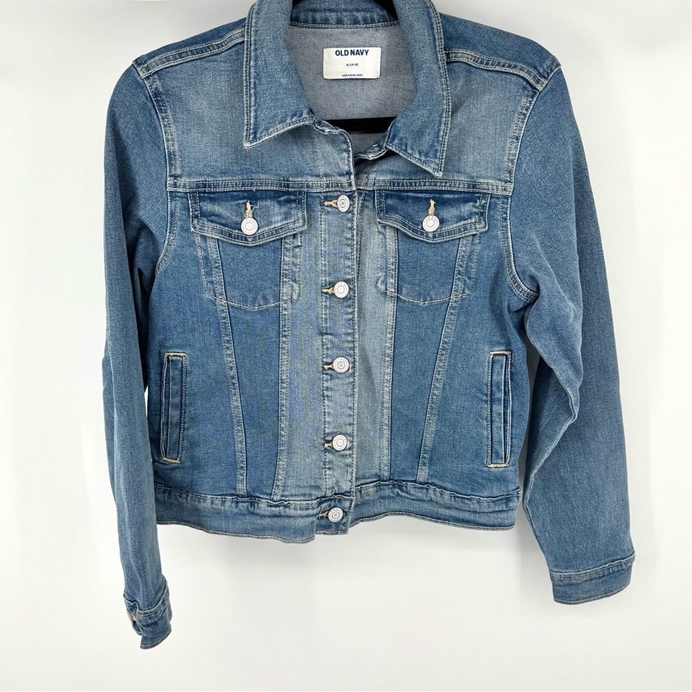 Old Navy Light Blue Classic Denim Trucker Jacket Girls XL